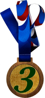 Медаль с лентой 1,2,3 место 3658-002-130