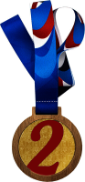 Медаль с лентой 2 место 3658-002-102