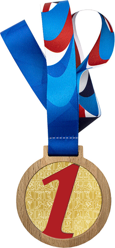 Медаль с лентой 1,2,3 место 3658-002-101