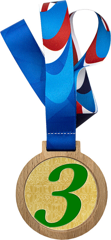 Медаль с лентой 1,2,3 место 3658-002-130