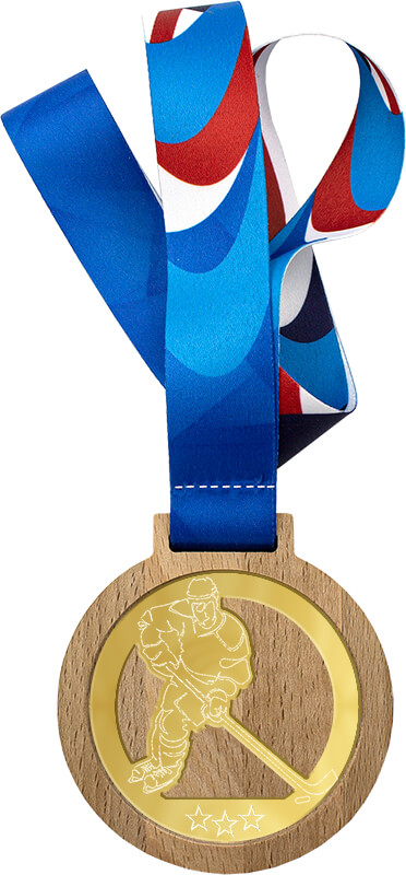Медаль с лентой Хоккей 3658-080-016