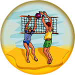 Акриловая эмблема волейбол пляжный