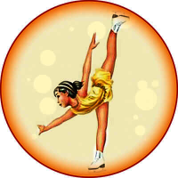 Акриловая эмблема фигурное катание 1398-025-011