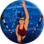 Акриловая эмблема плавание жен.