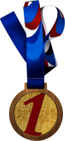 Медаль с лентой 1,2,3 место 3658-002-101
