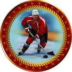 Акриловая эмблема Хоккей 50 мм 1399-050-116