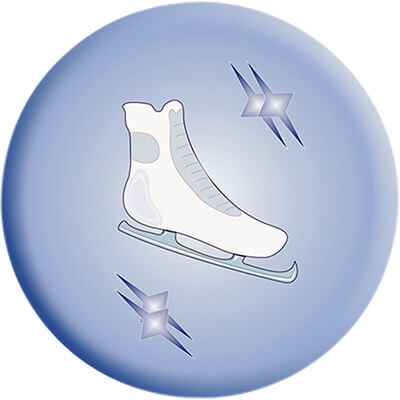 Акриловая эмблема фигурное катание 1306-025-002