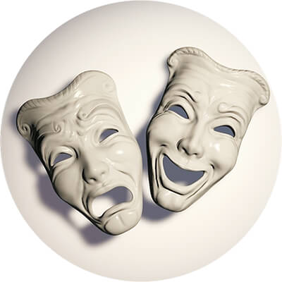 Акриловая эмблема Маски (театр) 1387-025-002