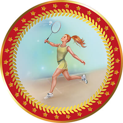 Акриловая эмблема Бадминтон 1399-025-118