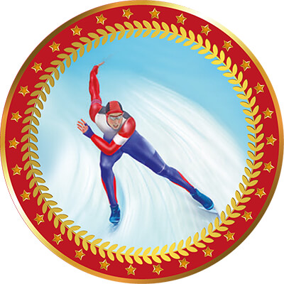 Акриловая эмблема Конькобежный спорт 1399-025-121