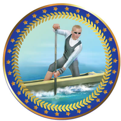 Акриловая эмблема Гребля мужская 1399-025-204