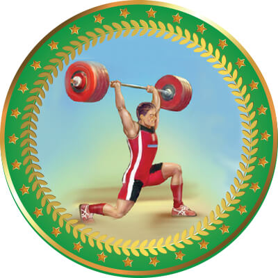 Акриловая эмблема Штанга 1399-025-312