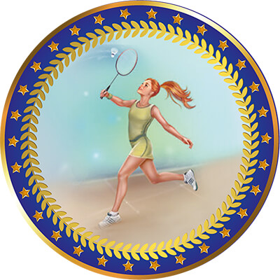 Акриловая эмблема Бадминтон 1399-050-218