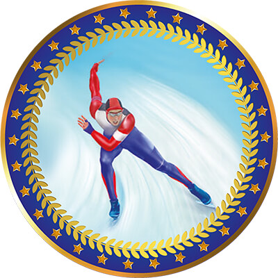 Акриловая эмблема Конькобежный спорт 1399-050-221