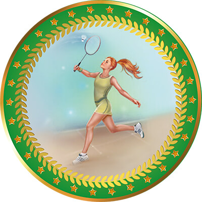 Акриловая эмблема Бадминтон 1399-050-318