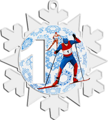 Акриловая медаль Лыжный спорт 1,2,3 место 1784-003-001