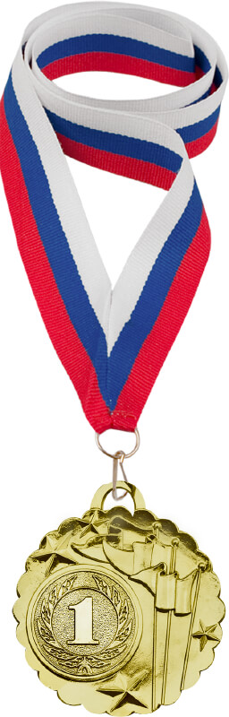 Медаль с лентой в индивидуальной упаковке 3000-001-007