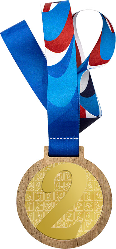 Медаль с лентой 2 место 3658-001-102
